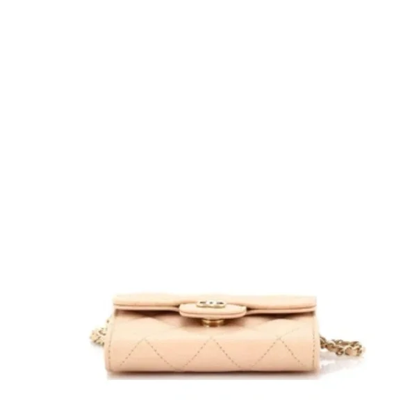 Chanel Classic Flap Card Holder on Chain Quilted Caviar Mini - Picture 2 of 7